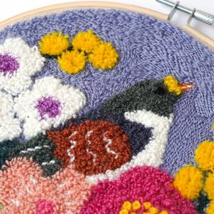 [3] Organisateur de fil pré-trié fait à la main 8 "couture cerceau printemps oiseau poinçon aiguille broderie - Product Image 3