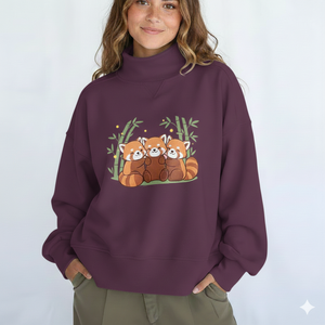 Sweat-shirt imprimé à col montant pour femme, 100 % coton molletonné, disponible en OEM/ODM, best-seller, haute qualité, décontracté - Product Image 1