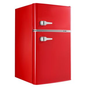 Mini Frigorifero Compatto a Due Porte da 3.2 Cu.Ft, Congelatore a Doppia Porta ad Alta Efficienza Energetica con Temperatura Regolabile e Ripiano in Vetro - Product Image 1