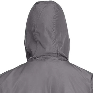 Chaqueta Impermeable Gris con Capucha y Cierre de Cremallera para Hombre, Corte Regular, para Primavera, Material de Poliéster, Color Sólido - Product Image 6