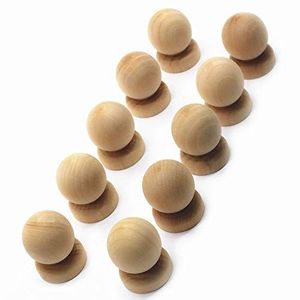 Juego de tiradores y pomos de madera para muebles, diseño redondo moderno, hechos a mano, ligeros y duraderos para puertas de armarios de entrada y uso exterior - Product Image 4
