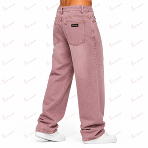 Jeans en denim pour hommes en gros, coupe slim, jambe droite, décontractés, en coton stretch de qualité supérieure, avec logo personnalisé et marque privée - Product Image 3