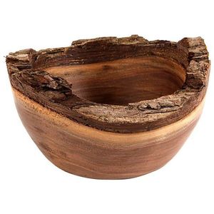 Bol de service élégant en bois pour la présentation sur la table à manger, finition bois naturel, construction durable, parfait pour servir des plats. - Product Image 4