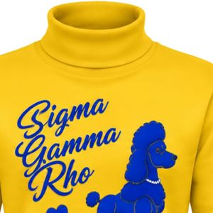 Sudadera de cuello alto para mujer Sigma Gamma Rho, amarilla, con gráfico de letras griegas, estilo casual, para hermandades, moda universitaria, personalizada, estilo urbano - Product Image 6