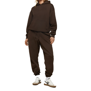 ชุดวอร์มลำลองสีพื้นสำหรับทุกเพศ ผ้าฝ้าย 100% ระบายอากาศได้ดี สไตล์สตรีทแวร์ รุ่นใหม่ปี 2026 เสื้อฮู้ดดี้และกางเกงจ็อกเกอร์สุดเท่ ใส่ได้ทุกวัน - Product Image 1