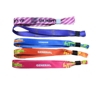 Bracelet promotionnel en tissu polyester jetable personnalisé de 15 mm, 20 mm, 25 mm pour événements et fêtes