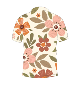 Camisa polo con estampado floral color crema para hombre, informal, de manga corta, a la moda para verano - Product Image 2