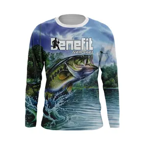 Sublimated Customs Shirt Fishing, Long Sleeve Fishing Shirt