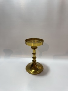 Ensemble de 4 élégants bougeoirs en aluminium argenté avec tiges en bambou et coupelles festonnées, supports de bougies coniques, décoration de centre de table - Product Image 3
