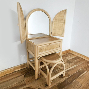 Cheapest price hand-made kids rattan <b>dressing</b> <b>table</b> vanity desk for little girl dress up play - Product Image 2