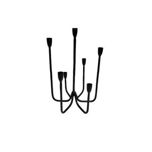 Candelabro Vintage de Hierro Forjado Negro de 5 Brazos, Portavelas Metálico, Centro de Mesa Decorativo Moderno para Bodas, Fiestas y Decoración del Hogar - Product Image 4