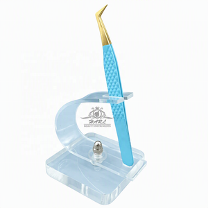 Pince à épiler professionnelle pour extensions de cils, pointe en fibre Diamond Grip, volume russe, outils personnalisables pour cils - Product Image 3
