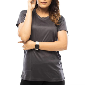 Women's Solid Lace Embroidery Logo T-Shirt Soft Breathable Casual Fashion Short Sleeve Lightweight Summer Top Oversized Loose - Product Image 6