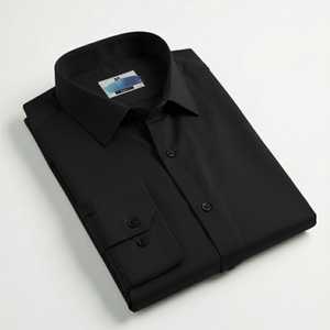 Chemise habillée unie en popeline à manches longues coupe ajustée pour homme |   Chemise de travail formelle d'automne sans plis |   Vente en gros personnalisée OEM/ODM - Product Image 4