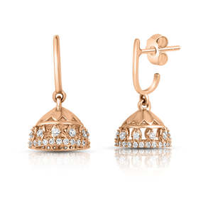 Cadeau de la Saint-Valentin et de Noël, boucles d'oreilles pendantes en argent sterling 925 plaqué or rose, éclat rose, pour femmes - Product Image 1