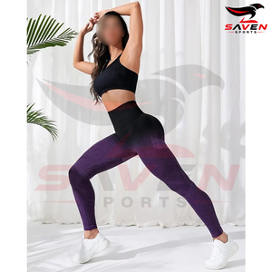Leggings de sport à taille haute pour femmes, avec blocs de couleur et effet ventre plat, pour le yoga, la remise en forme et l'entraînement - Product Image 3