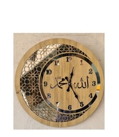Luxe MDF peint Antique Imitation islamique horloge murale décor à la maison musulman Shahada bois artisanat personnalisable boîtes en bois produit