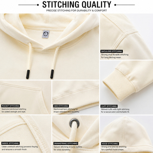 เสื้อฮู้ดผู้ชาย สีพื้น มีกระเป๋า ทรงโอเวอร์ไซส์ สวมใส่สบายๆ สำหรับฤดูใบไม้ร่วง ผ้าฝ้าย 100% เฟรนช์เทอร์รี่ ถัก ปักลาย ตัดเย็บพิเศษ - Product Image 6