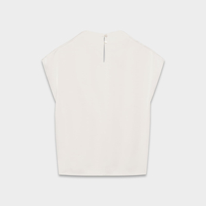 High Premium Quality Women's Clothing OEM/ODM Factory Luxury High Neck Silk <b>Satin</b> <b>Blouse</b> Draped Cap Sleeve Wrap Top For Women - Product Image 6