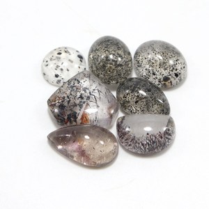 59 ct de Piedras Preciosas Naturales de Super Siete Negro en Forma de Cabujón, 7 Piezas Sueltas para Joyería - Product Image 1
