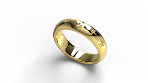 Luxury 18K Gold Round Cut Diamond <b>Ring</b> <b>Dome</b> Band Celestial Gypsy Band <b>Ring</b> Anniversary Eternity <b>Ring</b> Statement <b>Ring</b> Unisex - Product Image 2