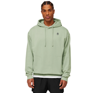Sudadera con Capucha Extra Grande para Hombre, Color Verde Grisáceo, Felpa Gruesa, Corte Holgado, Estilo Casual Urbano - Product Image 1