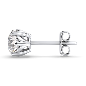 REYES Classic Design 925 Sterling <b>Silver</b> CVD HPHT Lab Grown Diamond Screw Back <b>Stud</b> <b>Earrings</b> For Women Everyday Wear Jewelry - Product Image 3