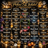 UDiMiSK ®   Kit d'échantillons d'huiles de parfum de luxe 3ML x 50 fragrances pour la revente, collection premium d'Attar en gros