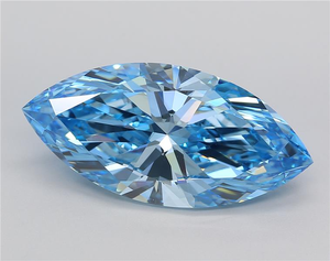Diamante Cultivado en Laboratorio de 3.50 Quilates, Corte Marquesa, Azul Intenso, VVS2, Certificado IGI, Corte Excelente, Luxira Jewels CVD HPHT - Product Image 5