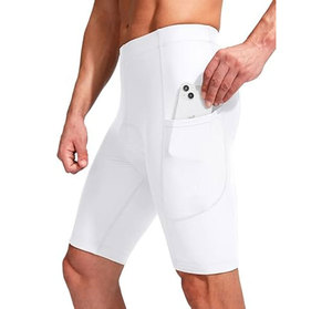 Pantalones Cortos de Ciclismo Unisex Blancos con Bolsillos Laterales, Transpirables, de Spandex/Algodón, con Acolchado 3D para un Paseo Cómodo - Product Image 1