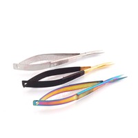 Pince à épiler plasma antistatique de précision en acier inoxydable massif à pointe ciseaux, durable, pour cils, modèle Russian Beauty Spring personnalisé