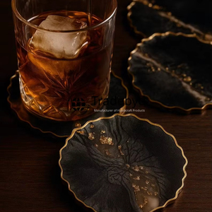 Designer Resin <b>Coasters</b> Handmade Premium Quality 4X4 Inches Square Luxury Style Home & Restaurant Use Tradebyd - Product Image 3