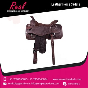 Silla de montar occidental de alta calidad, cuero genuino, equipo duradero para equitación y carreras de caballos - Product Image 2