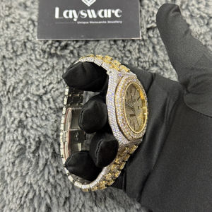 Reloj de Lujo con Diamantes Moissanite de Alta Calidad, Certificado D VVS, Correa de Acero Inoxidable de 22 mm de Ancho, Resistente al Agua, con Puntero - Product Image 2