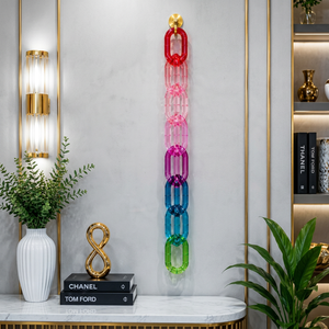 Cadena de Resina con Eslabones de Forma Irregular, Diseño Artístico Hecho a Mano, Patrón de Espiral, Pieza Coleccionable, Decoración Moderna para el Hogar - Product Image 2