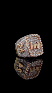 Custom Design Iced Out Championship <b>Ring</b> <b>Men</b> VVS Round Lab Grown Diamond 925 <b>Silver</b> Hip Hop Bling <b>Ring</b> Personalized Jewelry B2B - Product Image 3