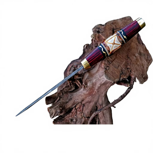 Cuchillo de caza OEM de hoja fija con empuñaduras de madera y acabado satinado en acero para equipo de caza al aire libre a un precio razonable. - Product Image 3