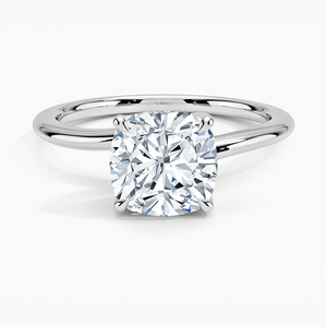 Anillo BOJ 0154 con Corte Cojín, Plata 925, Engaste de Puntas Monsella, Anillo Solitario con Diamante de 2ct, Color D, VVS1, Moissanita GRA, Precio Bajo - Product Image 1