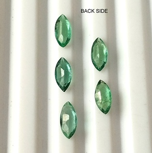 Lot de pierres précieuses d'émeraude naturelle du Zambie, 1,80 carat, taille calibrée 8x3,5 mm, coupe marquise, facettées, translucides, pierres lâches, 5 pièces - Product Image 4