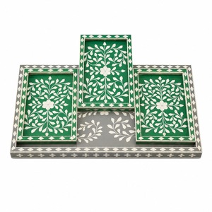 Plateau en os incrusté fait main de qualité supérieure, élégant plateau de service décoratif pour table basse, coiffeuse et salle à manger, à vendre - Product Image 6