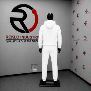 Conjunto Deportivo Personalizado para Hombre, Sudadera con Capucha y Pantalones Jogger Blancos, Logotipo Impreso, Ropa Deportiva Casual, Venta al Por Mayor OEM - Product Image 4