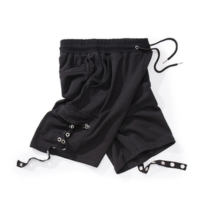 Men's Cotton Fleece Cargo Shorts Streetwear Metal Eyelet Strap Drawstring <b>Elastic</b> Waist Multi-Pocket Wholesale OEM Custom - Product Image 3