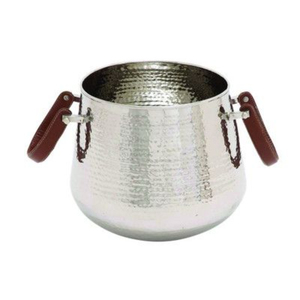 Seau à glace en acier inoxydable martelé avec poignées, refroidisseur à champagne et vin pour bar et fêtes - Product Image 3