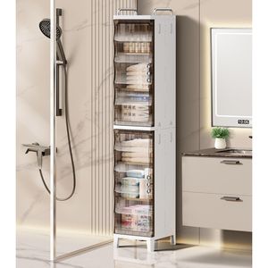 7.87*9.96*52.76 pollici stretto spazio pieghevole armadio portaoggetti in plastica magnetica porta portaoggetti armadietto bagno bagno - Product Image 4