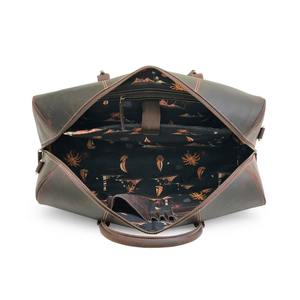 Bolsa de Viaje de Cuero Genuino, Estilo Retro, para Fin de Semana, para Hombre y Mujer, Gran Capacidad, Portátil, Ligera, Equipaje de Cabina - Product Image 6