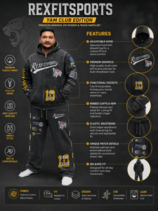 Ensemble de survêtement personnalisé pour homme, sweat à capuche zippé en polaire premium et pantalon de survêtement, impression multicolore, broderie, patch, streetwear - Product Image 6