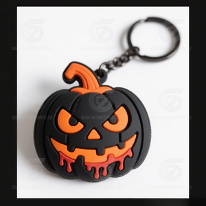 Llaveros de silicona Spooky Halloween | Diseños de murciélago, bruja y caramelo con logotipo personalizado | Obsequios de vacaciones ecológicos y divertidos - Product Image 3