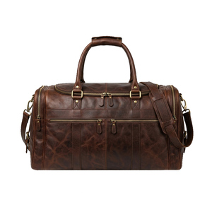 Travel Luggage <b>Bag</b> Durable Carry Suitcase Large Capacity <b>Leather</b> Zipper Waterproof Lightweight Cabin Baggage Business Trip - Product Image 1