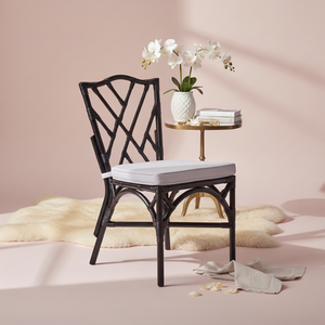 Premium Black Rattan Dining <b>Chair</b> Scandinavian Design Elegant Handcrafted Ergonomic High-<b>Back</b> <b>Support</b> Metal Legs Perfect Dining - Product Image 1