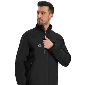 School Uniform Softshell Jacket with <b>Black</b> Colors Waterproof <b>Windbreaker</b> Fabric Warm Fleece Lining and Personalized School Logo - Product Image 3